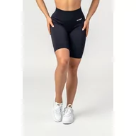 Spodnie sportowe damskie - Krótkie legginsy bikery bezszwowe sportowe RIBBED BLACK XS/S - miniaturka - grafika 1