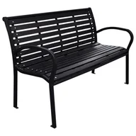 Ławki ogrodowe - vidaXL Ławka ogrodowa, czarna, 116 cm, stal i WPC - miniaturka - grafika 1