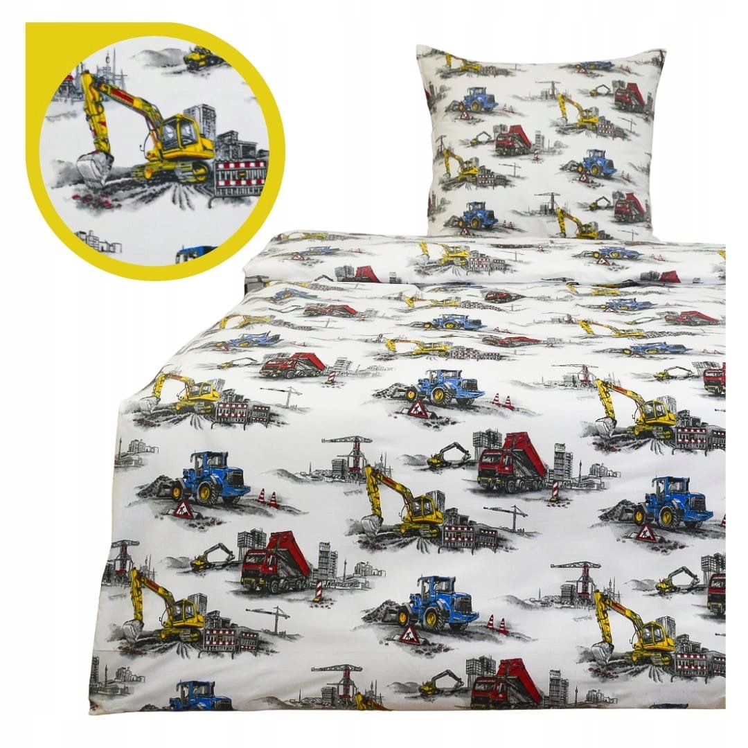Pościel Dziecięca 160x200 1 x 70x80 Maszyny Budowlane Produkt Polski