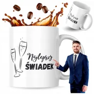 Kubki - Kubek Z Nadrukiem 330 ml Kubki Do Kawy Kubek Biały Najlepszy Świadek - miniaturka - grafika 1