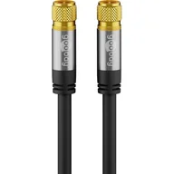Kable - Goobay Kabel antenowy satelitarny czarny (135 dB typ), 4X ekranowany pozłacany, wtyczka F > wtyczka F 1,0 m czarny (PC-189-VDE) - miniaturka - grafika 1