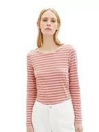 Koszule damskie - Damska koszula z długimi rękawami w paski TOM TAILOR, 32395-różowo-biały pasek, M - miniaturka - grafika 1