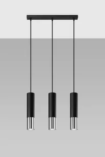 Sollux Lighting Lampa wisząca LOOPEZ 3L czarny/chrom - Lampy sufitowe - miniaturka - grafika 1