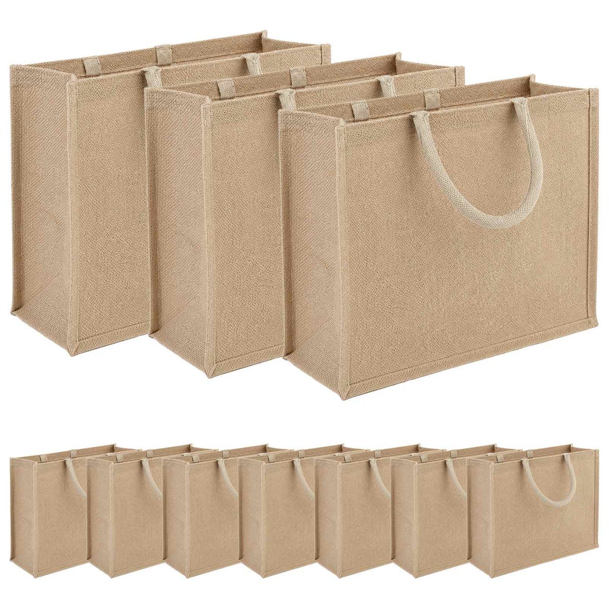 vidaXL Torebki jutowe 10 pcs naturalny 42 x 33 x 19 cm 100% Juta Tossa