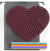 Zabawki sensoryczne - Sensoryczna Podkładka Silikonowa Serduszko Różowe 16,3X19,7X1,35Cm - miniaturka - grafika 1