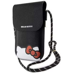 Torba HELLO KITTY Leather Hiding Kitty Cord Czarny - Etui i futerały do telefonów - miniaturka - grafika 1