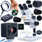 Mikroskopy i lupy - Rosfix ZESTAW MIKROSKOP Mercury Pro MSMP-T-PS1 kamera Crux PRO oświetlacz 56xLED - miniaturka - grafika 1