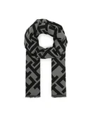 Apaszki i szaliki damskie - Tommy Hilfiger Szal Th Monogram Heavy Scarf AW0AW18051 Czarny - miniaturka - grafika 1