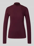 Bluzki damskie - Bluzka z długim rękawem ze stójką - miniaturka - grafika 1