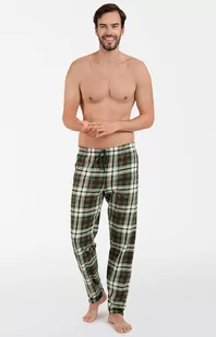 Bawełniane spodnie męskie w kratę Seward, Kolor zielony-wzór, Rozmiar M, Italian Fashion - Intymna - Piżamy męskie - miniaturka - grafika 1