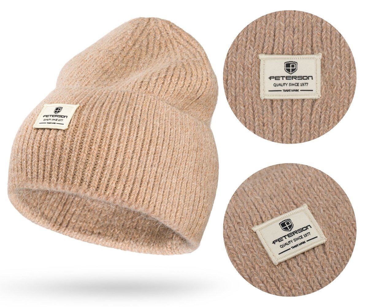 Czapka zimowa damska modna wygodna ciepła jesienna elastyczna Peterson beżowa