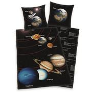 Pościel dla dzieci - Pościel 140x200 Kosmos planety czarna kolorowa poszewka 70x90 H23 - miniaturka - grafika 1