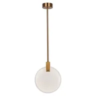 Lampy sufitowe - Lampa wisząca MARBLE LED marmurowo złota 30 cm (Kolor mosiądz szczotkowany) - miniaturka - grafika 1