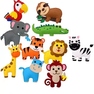 Zwierzęta ZOO - filcowy zestaw kreatywny do szycia DIY - Dekoratorstwo - miniaturka - grafika 1