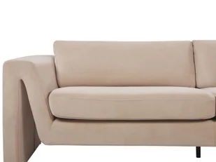 Sofa welurowa beżowa MAUNU - Sofy i kanapy - miniaturka - grafika 6