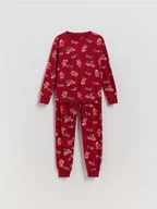 Skarpetki dla dzieci - Reserved - Świąteczna piżama - bordowy - miniaturka - grafika 1