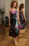 Piżamy damskie - Flowers koszula nocna długa DK-HI 001, Kolor granat-kwiaty, Rozmiar S, DKaren - Primodo.com - miniaturka - grafika 1