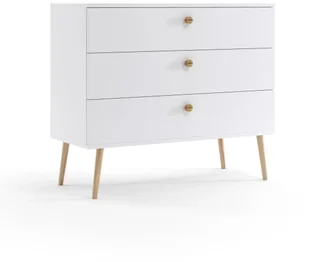 Komoda LEBEL 2 z szufladami 100cm biała mat MELIMEBLE - Komody - miniaturka - grafika 1