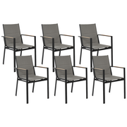 Fotele i krzesła ogrodowe - Zestaw 6  krzeseł ogrodowych czarny BUSSETO - miniaturka - grafika 1