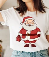 Bluzki damskie - DAMSKA KOSZULKA na mikołajki santa95 - miniaturka - grafika 1