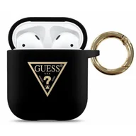 Akcesoria do słuchawek - Guess Slilicone Triangle Logo - Etui Airpods (czarny) - miniaturka - grafika 1
