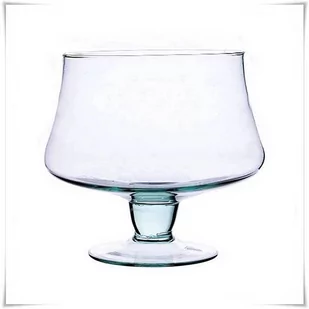 Salaterka szklana na nóżce KK-4 H-15,5 cm D-16 cm / szkło ekologiczne - Miski i półmiski - miniaturka - grafika 1