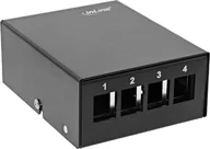 Pozostałe akcesoria sieciowe - InLine InLine® Desktop Consolidation Point Box 4x Keystone RJ45, metal, black RAL9005 76264S - miniaturka - grafika 1