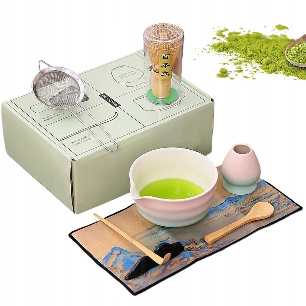 Zestaw Do Matchy 8W1 Ceramiczny Czarka Miotełka Łyżeczka Do Herbaty Matcha