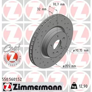 Tarcza hamulcowa ZIMMERMANN 550.5601.52 - Tarcze hamulcowe - miniaturka - grafika 1