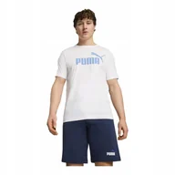 Koszulki męskie - PUMA KOSZULKA MĘSKA T-SHIRT ESS LOGO TEE BIAŁA r. M - miniaturka - grafika 1