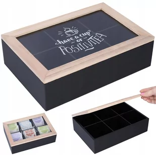Pudełko pojemnik na herbatę herbaciarka 6 przegród - Pojemniki kuchenne - miniaturka - grafika 1