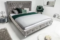 Łóżka - Invicta Interior łóżko extravagancia 180x200cm srebrne 38968 - miniaturka - grafika 1