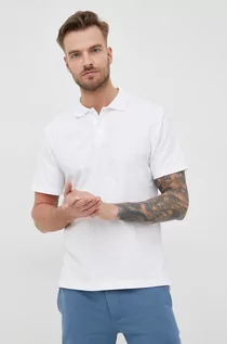 Koszulki męskie - Gap polo bawełniane kolor biały gładki - - grafika 1