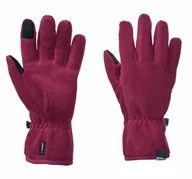 Rękawiczki - Dziecięce Rękawiczki Polarowe Jack Wolfskin Spirit Fleece Glove Y Dark Ruby L/Xl - miniaturka - grafika 1