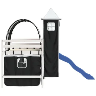 Dziecięce łóżko na antresoli, z wieżą, biało-czarne, 90x190 cm Lumarko! - Łóżka dla dzieci i młodzieży - miniaturka - grafika 5