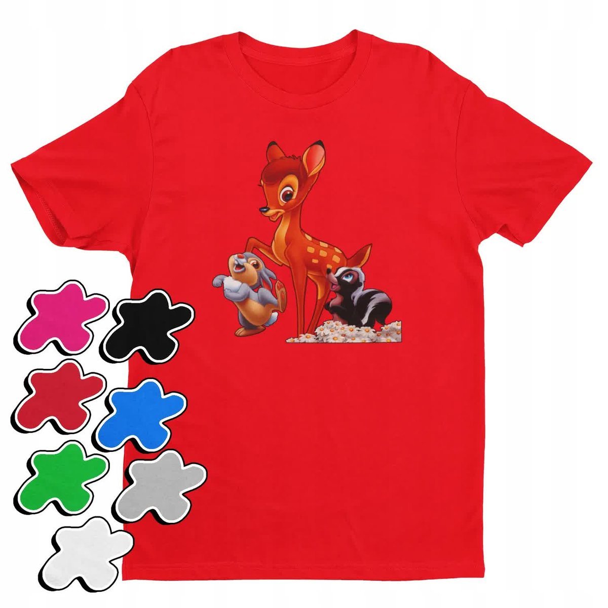 Koszulka T-Shirt Dziecięca Z Nadrukiem Bambi Tuptuś Dziewczynki -M 134-140