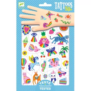 Naklejane tatuaże Djeco Tęcza - Zabawki kreatywne - miniaturka - grafika 1