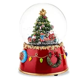 Ozdoby bożonarodzeniowe - Świąteczna Choinka w Szklanej Kuli z Pozytywką - miniaturka - grafika 1