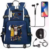 Torebki damskie - Kobe Bryant Michael Jordan I Lebron James Plecak z nadrukiem Torba podróżna Torba szkolna dla studentów Torba na komputer niebieska - miniaturka - grafika 1