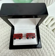 Spinki do mankietów i krawatów - SPINKI DO MANKIETÓW koszuli autobus czerwony - miniaturka - grafika 1