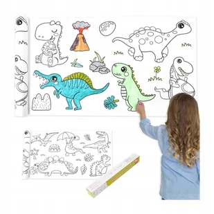 Kolorowanka Rolka Papieru Do Kolorowania 300x30 cm Dinozaury - Kolorowanki, wyklejanki Kolorowanka Rolka Papieru Do Kolorowania 300x30 cm Dinozaury - Kolorowanki, wyklejanki - miniaturka - grafika 1