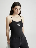 Koszulki i topy damskie - Calvin Klein Top w kolorze czarnym - miniaturka - grafika 1
