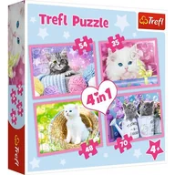 Puzzle - Trefl PUZZLE 4W1 ZABAWNE KOTKI PUD 34396 - miniaturka - grafika 1