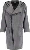 Szlafroki damskie - Cawo Szlafrok męski Zipper Hooded Anthracite - miniaturka - grafika 1