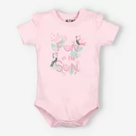 Body dla niemowląt - Różowe body niemowlęce FUN IN THE SUN z bawełny organicznej dla dziewczynki-98 - miniaturka - grafika 1