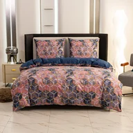 Pościel - Cotton World Pościel bawełniana 160x200 3cz QM2736 Heksagon - miniaturka - grafika 1