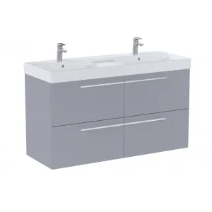 ROCA A851915530 ELLA Zestaw łazienkowy UNIK 120 cm z 4 szufladami, perłowy mat - Szafki łazienkowe - miniaturka - grafika 1