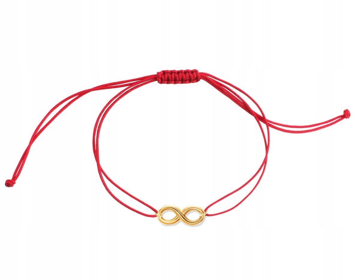 ZŁOTA BRANSOLETKA SZNUREK NIESKOŃCZONOŚĆ 585