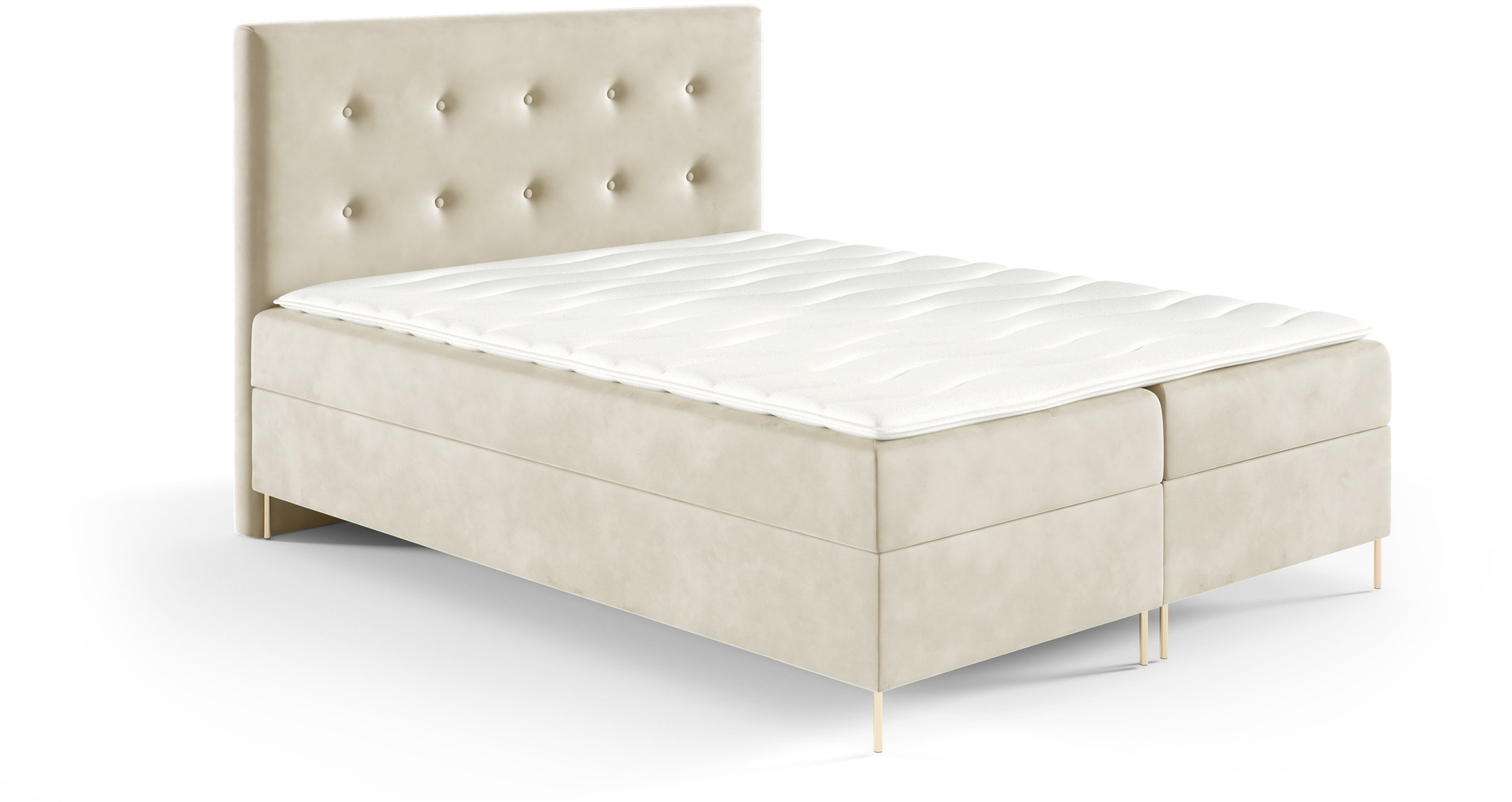 Łóżko kontynentalne Louis Box 180x200 z nogami riviera 91