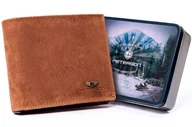 Portfele - Portfel ze skóry naturalnej męski Peterson skórzany pojemny elegancki na prezent brązowy - miniaturka - grafika 1